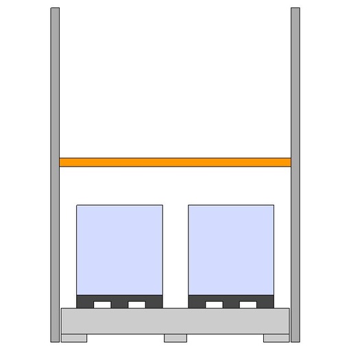 [RCU2N1GG] Estanteria 2 Niveles, 2 Grg Por Nivel, Cubeto 1100L, Elemento Siguiente