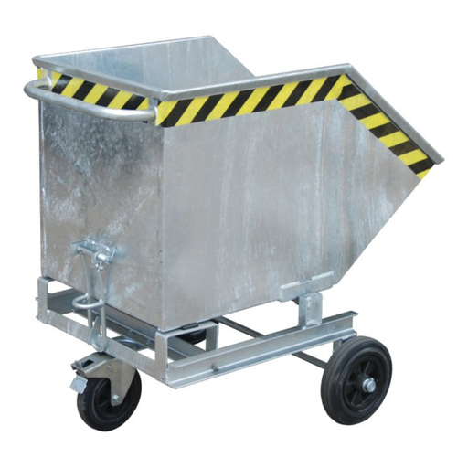 [BEB250KFGA] Contenedor Basculante Con Carrito Y Fundas De 250 Litros Galvanizado En Caliente.