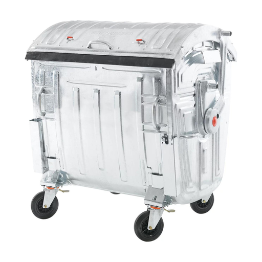 [034.274.21] CONTENEDOR 1100L EN ACERO GALVANIZADO CON RUEDAS