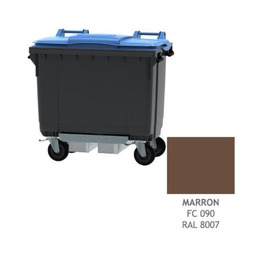 [886.653.58] Contenedor 4 Ruedas De 1100 Litros, Color Marrón