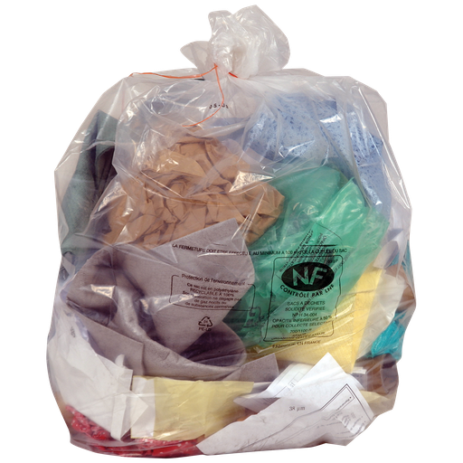 [SAC50T] 500 BOLSAS DE BASURA NF TRANSPARENTES, 50 L.