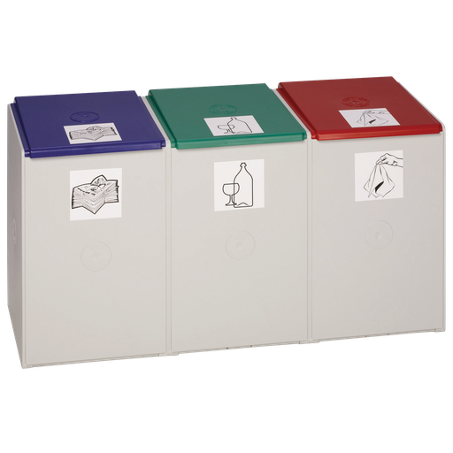 [KS163] COLECTOR PLÁSTICO DE 3 MÓDULOS DE 60 L SIN TAPA.