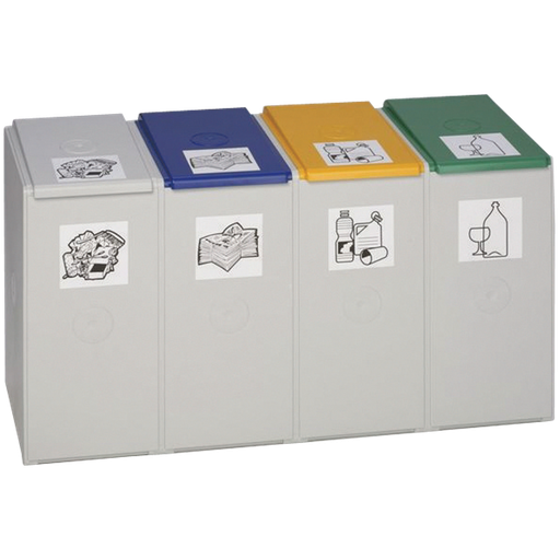 [KS144] COLECTOR PLÁSTICO DE 4 MÓDULOS DE 40 L SIN TAPA.