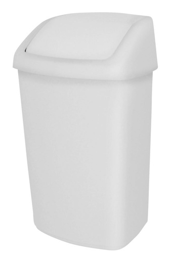 [375.582.01] PAPELERA BASCULANTE COLOR BLANCO 50L