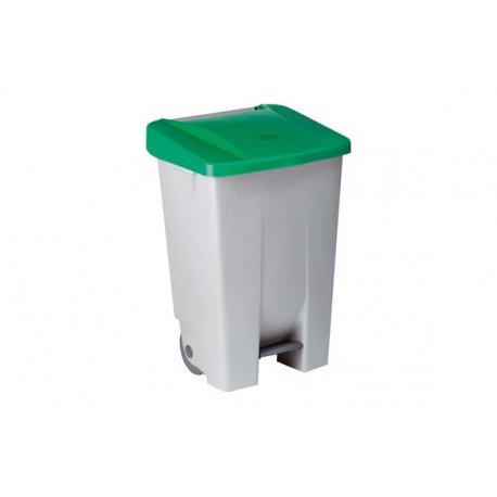 [623.987.94] CONTENEDOR CAPACIDAD 60L CON PEDAL CUERPO GRIS Y TAPA VERDE