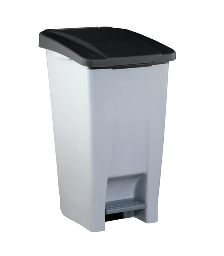 [624.011.02] Contenedor Capacidad 60L Con Pedal Cuerpo Gris Y Tapa Negra