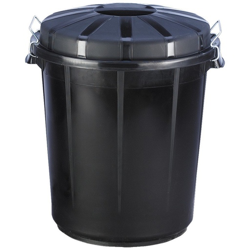 [952.315.46] CUBO 70L EN PLÁSTICO COLOR NEGRO CON TAPA