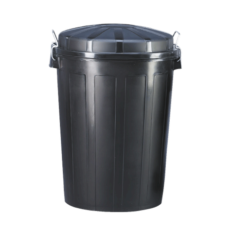 [952.315.47] CUBO 70L EN PLÁSTICO COLOR NEGRO CON TAPA