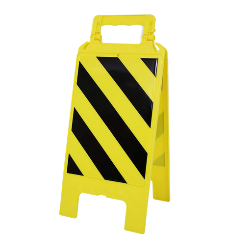 [047.383.79] CABALLETE DE SEÑALIZACIÓN TEMPORAL RAYADO DE POLIPROPILENO.