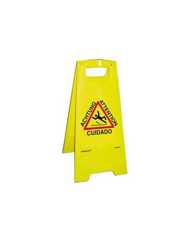 [115.975.51] CABALLETE SEÑAL SUELO MOJADO EN PLÁSTICO ABS COLOR AMARILLO