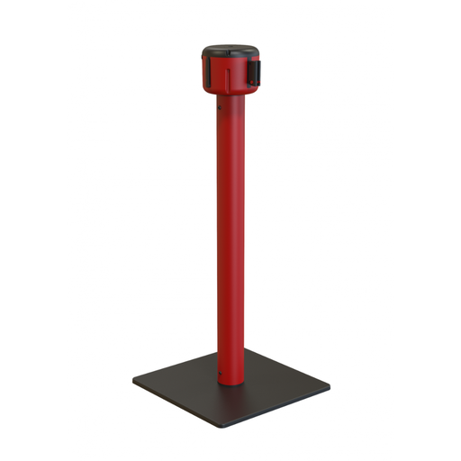 [355.542.24] CINTA RETRÁCTIL MURAL 10M CON CABEZAL NEGRO Y CINTA ROJA