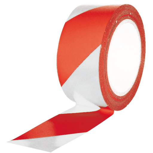 [031.044.89] Cinta Adhesiva De Señalización Multiuso Roja Y Blanca De 33 M.