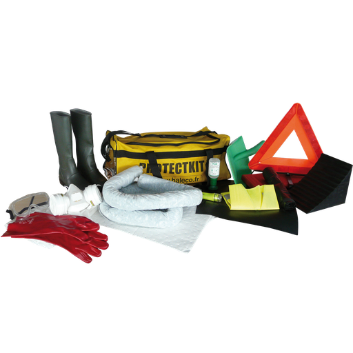 [037.347.55] KIT ADR REGLAMENTARIO CON LONA DE OBTURACIÓN Y ABSORBENTES.