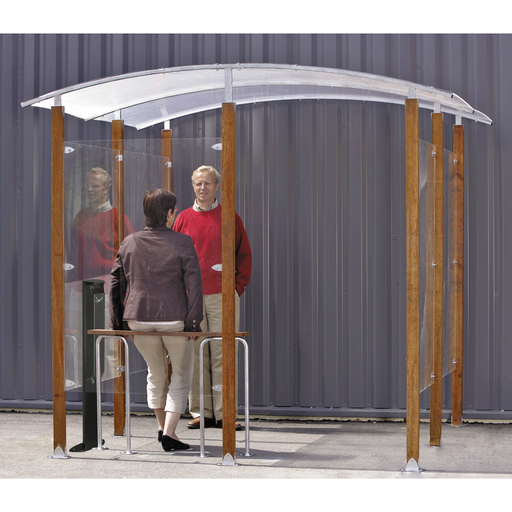 [034.248.61] Refugio Para Fumadores Adosado A La Pared De 4 M².