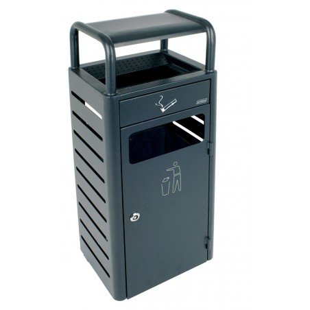 [337.444.17] Cenicero Con Papelera 22L Acero Galvanizado