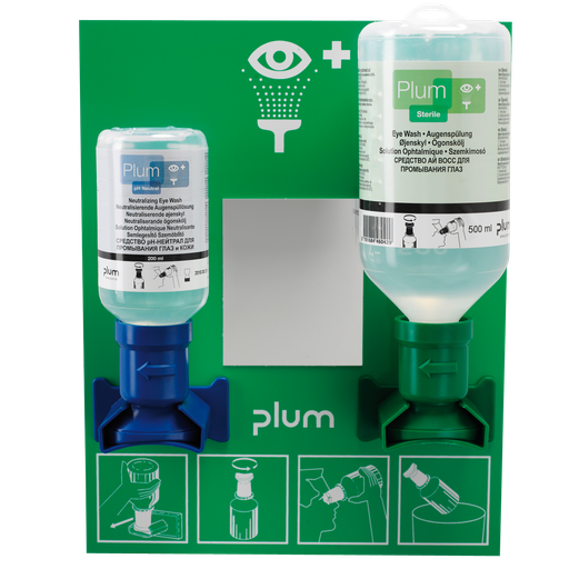 [031.055.61] Estación Lavaojos Mural Ph Neutral Para Los Ojos, 2 Frascos