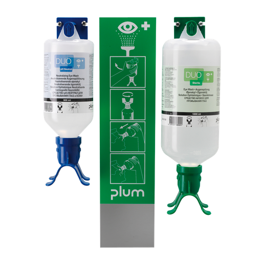 [038.421.23] ENJUAGUE LOS OJOS EN LA ESTACIÓN DE PARED AUTÓNOMA PH NEUTRO DUO, 2 BOTELLAS.