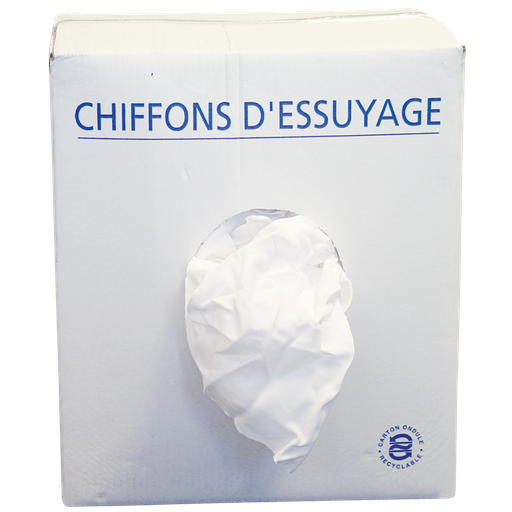 [000.913.28] CAJA DE 10 KG DE TRAPOS TEXTILES HECHOS DE SÁBANAS BLANCAS DE ALGODÓN.