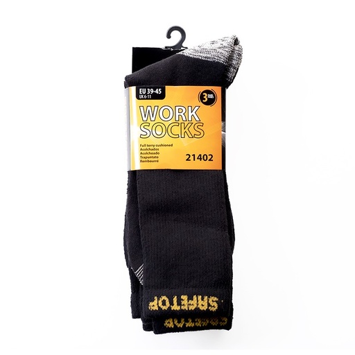 [21402] ULTIMATE, calcetines de trabajo largos negros (Pack 3 pares)