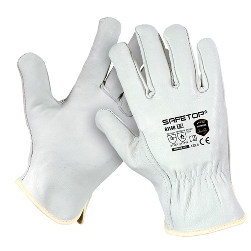 [G114BS] Brion Suprem, Guante Piel Flor Blanco 100ºc T. 7-11