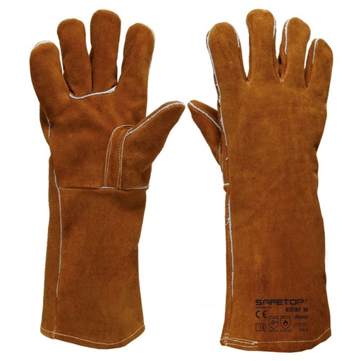 [G131KY] MAINE, guante de soldador largo de serraje talla única