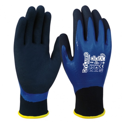 [60-42] Drylux, Guante Nitrilo Bicapa Azul Granulado Impermeable