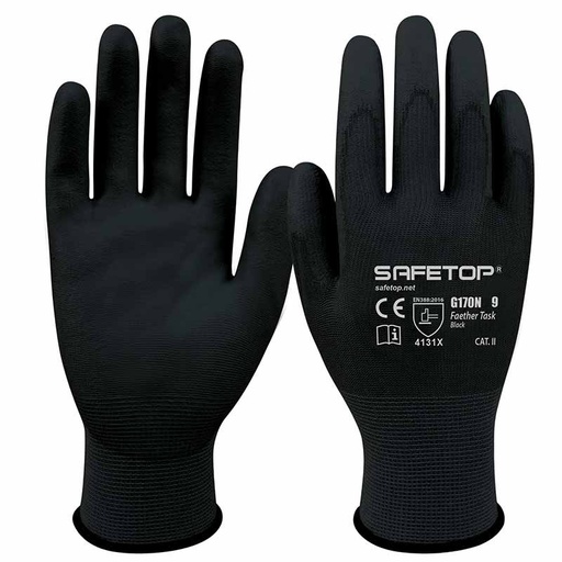 [G170N] Feather Task, Guante Sintético Poliuretano Negro