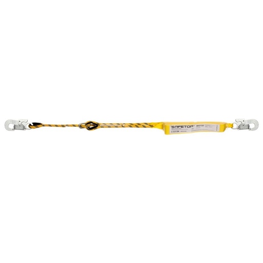 [80215] CUERDA 1,98 m, regulable con absorbedor y mosquetones