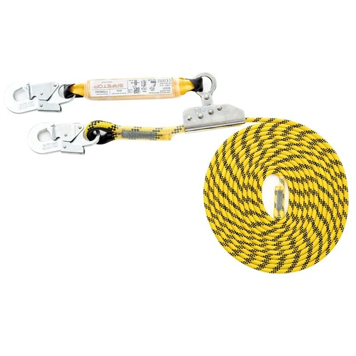 [80237] LÍNEA DE VIDA 12mm 70m absorbedor+altochut+mosquetones 12mm