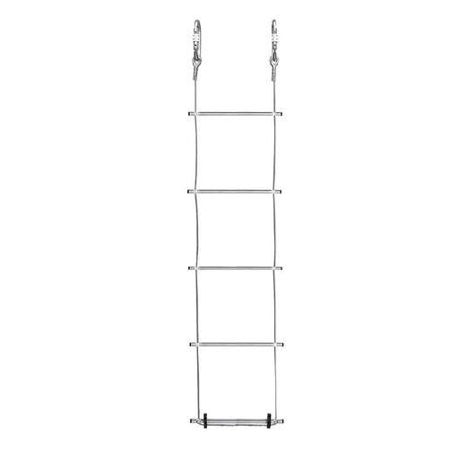 [80361] Escalera, Enrollable de Cable de Acero de 4 Mm y Largo 15 M