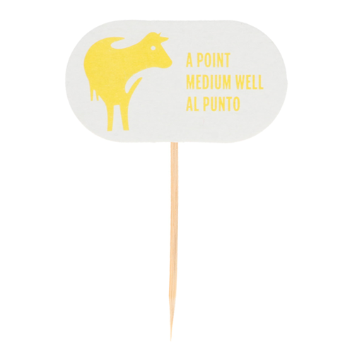 [112.11] Steak Marker "Al Punto" 8 Cm Blanco Madera (100 Unid.)