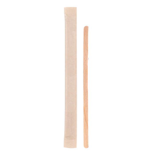 [250.60] AGITADORES DE CAFÉ ENFUNDADOS KRAFT 0,5x11,4x0,15 CM NATURAL MADERA (1000 UNID.)