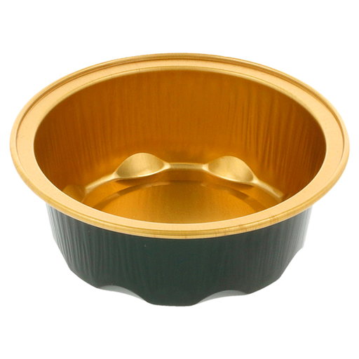 [214.59] Recipientes Pastelería 50 Ml Ø7,1X2,5 Cm Oro/Negro Aluminio (100 Unid.)