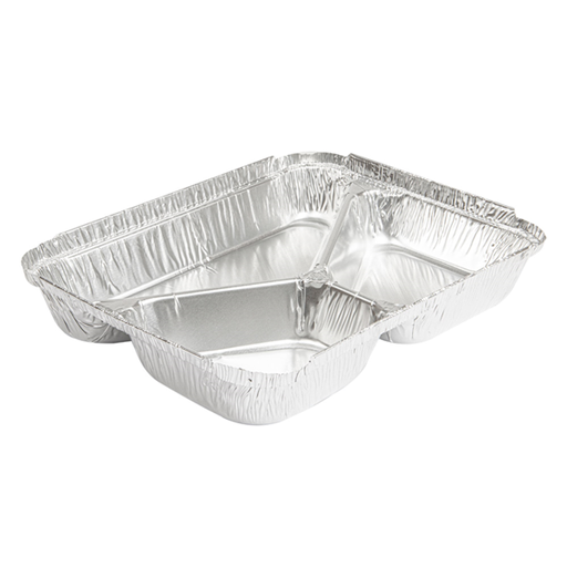 [135.96] RECIPIENTES 3 COMPARTIMENTOS 380/220/166 ML 22,7x17,7x3 CM ALUMINIO (800 UNID.)