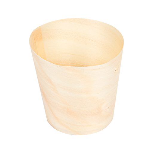 [181.11] MINI VASOS DE HOJUELA DE ÁLAMO 15 ML Ø 4,4x4,5 CM NATURAL MADERA (50 UNID.)
