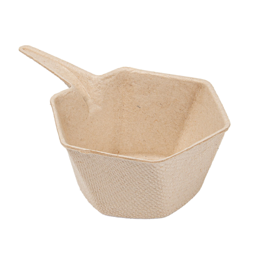 [265.99] RECIPIENTES HEXAGONALES 'BIONIC' 5,5x3 CM NATURAL BAGAZO (1000 UNID.)