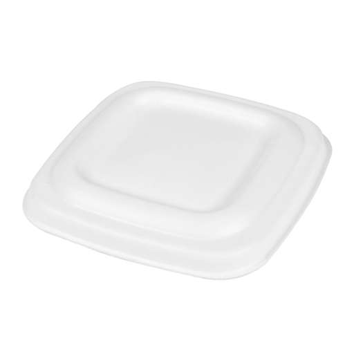 [253.92] Tapas Para Tarrinas 253.86/88/90 'Bionic' 8X8X0,8 Cm Blanco Bagazo (600 Unid.)