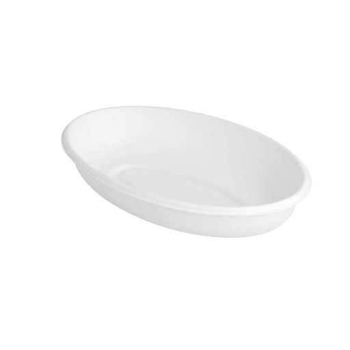 [215.97] PLATOS OVALES 'BIONIC' 20,3x13,5x4 CM BLANCO BAGAZO (300 UNID.)