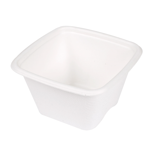 [253.90] PEQUEÑAS TARRINAS 'BIONIC' 130 ML 7,7x7,7x4,6 CM BLANCO BAGAZO (600 UNID.)