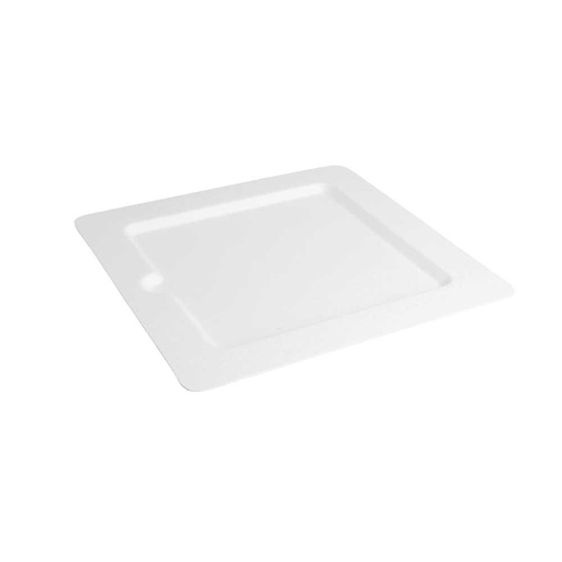 [212.73] PLATOS CUADRADOS 'BIONIC' 20x20x1 CM BLANCO BAGAZO (200 UNID.)