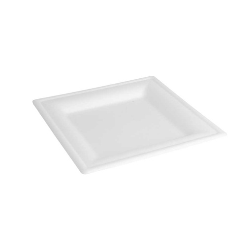 [179.19] Platos Cuadrados 'Bionic' 16X16X1 Cm Blanco Bagazo (1000 Unid.)