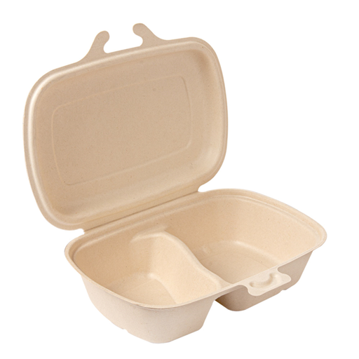 [253.97] CONCHAS 2 COMPART. 'BIONIC' 900 ML 22,4x14x6 CM NATURAL BAGAZO (400 UNID.)