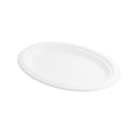 [224.24] BANDEJAS OVALES 'BIONIC' 26,3x19,9x2 CM BLANCO BAGAZO (600 UNID.)