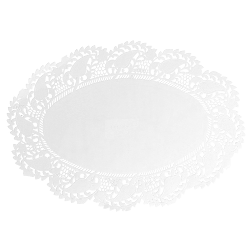 [125.27] BLONDAS OVALES CALADAS 53 G/M2 27x18 CM BLANCO PAPEL (250 UNID.)