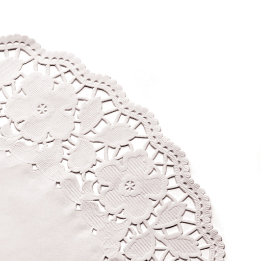 [301.21] RODALES CALADOS 53 G/M2 Ø 34 CM BLANCO PAPEL (250 UNID.)