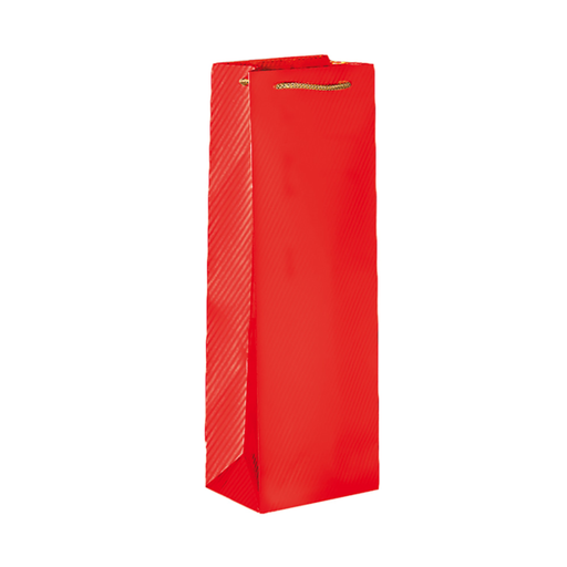 [804.22] 10 U. BOLSA PORTA BOTELLAS CORDÓN 150 G/M2 + 13 PE G/M2 12,3+7,8x36 CM ROJO PAPEL (1 UNID.)