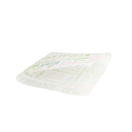 [229.36] PAPEL ANTIGRASAS ABIERTO 2 LADOS FAST FOOD 'PAROLE' 35 G/M2 16x16,5 CM BLANCO PERG. ANTIGRASAS (500 UNID.)