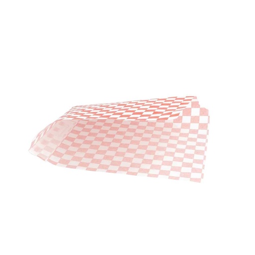 [186.36] PAPEL ANTIGRASAS ABIERTO 2 LADOS FAST FOOD 'FITIPALDI' 35 G/M2 16x16,5 CM ROJO PERG. ANTIGRASAS (500 UNID.)