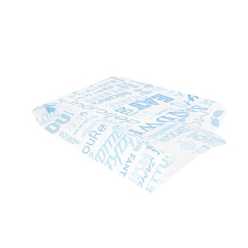 [229.32] BOLSAS HAMBURGUESAS 'PAROLE' 35 G/M2 12+7x18 CM AZUL PERG. ANTIGRASAS (500 UNID.)