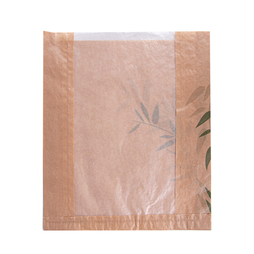 [231.07] BOLSAS PAN CON VENTANA ECO 'FEEL GREEN' 32 G/M2 26+4x30 CM NATURAL KRAFT (250 UNID.)